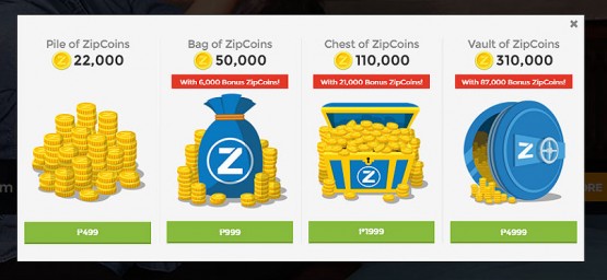 zipcoins options